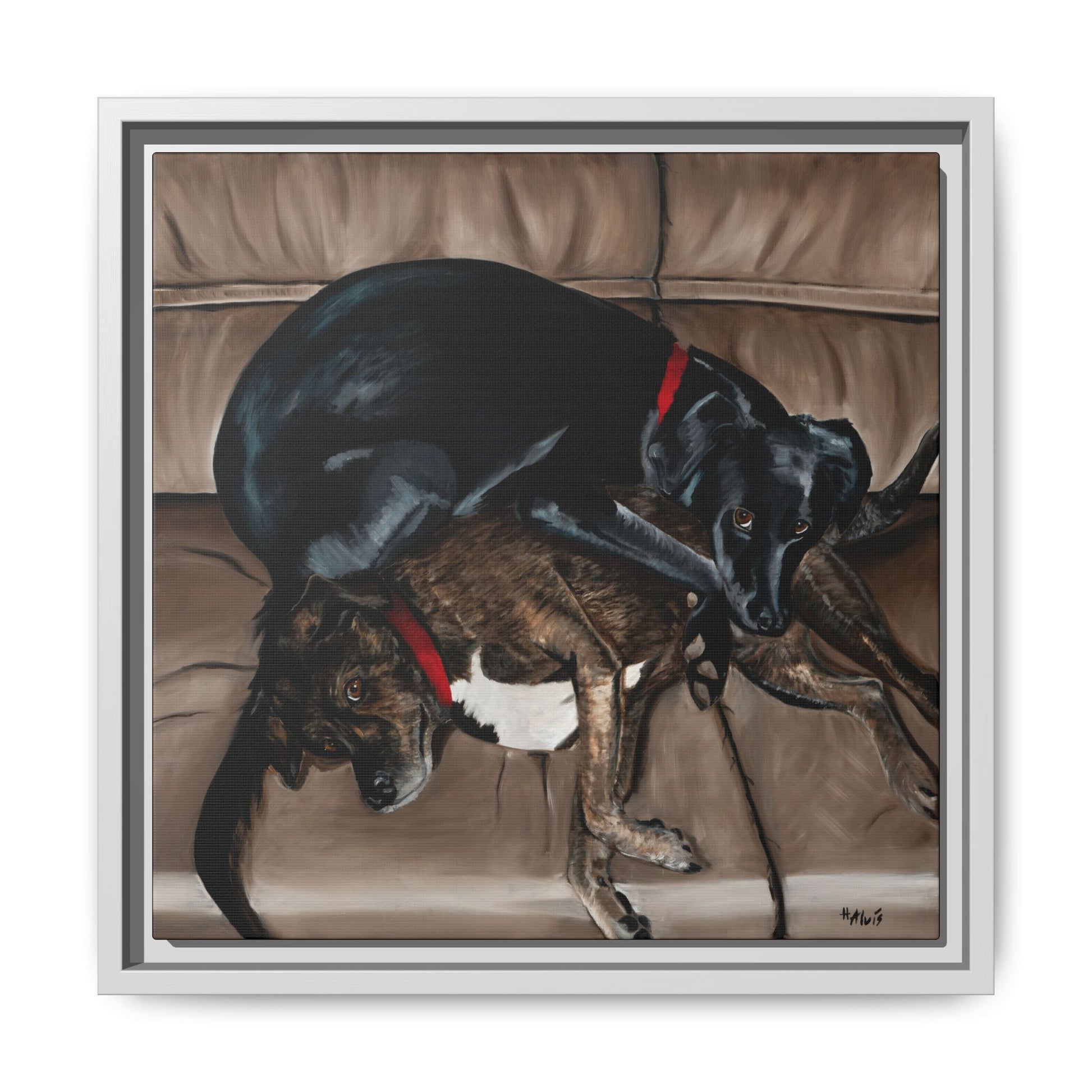 Sleeping Dogs — Framed Canvas
