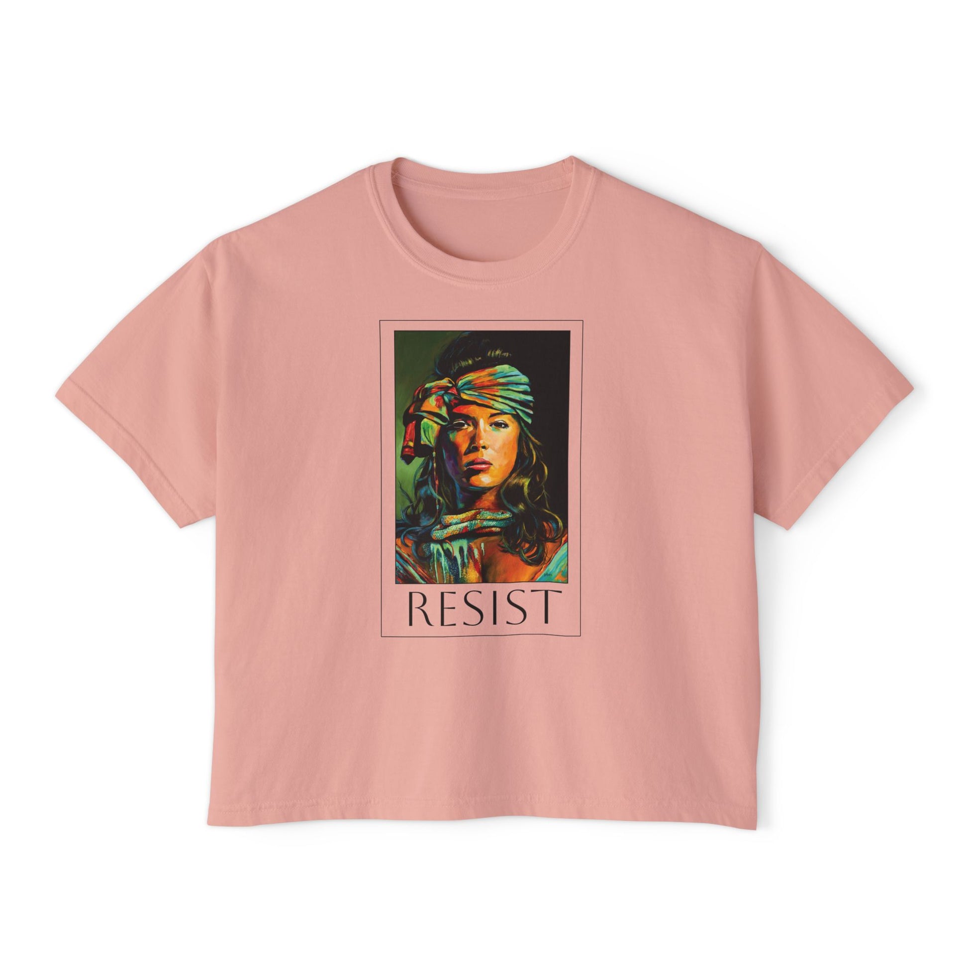 Resist Portrait Boxy Tee – Feminist Statement Graphic Tee