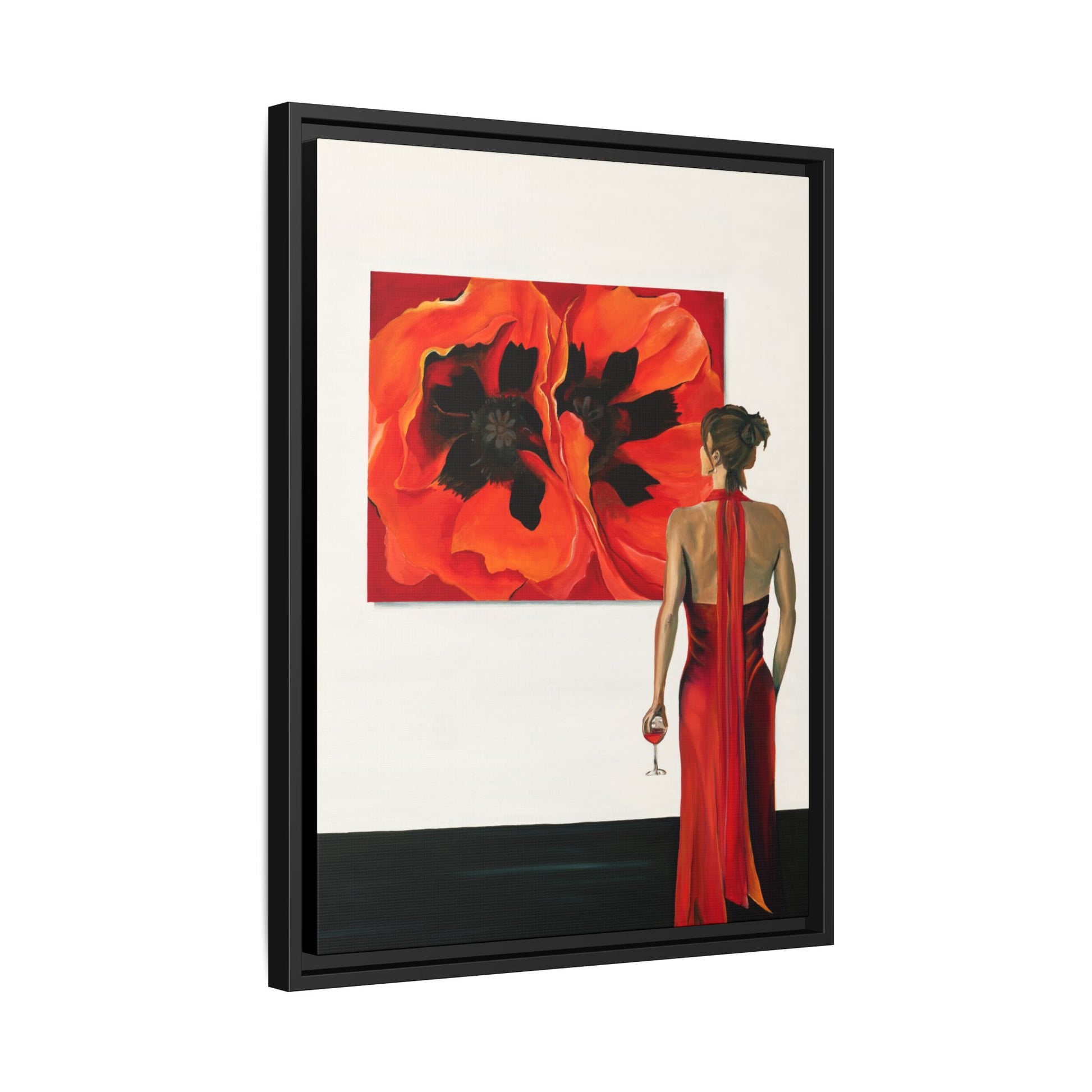Lady in Red — Framed Canvas