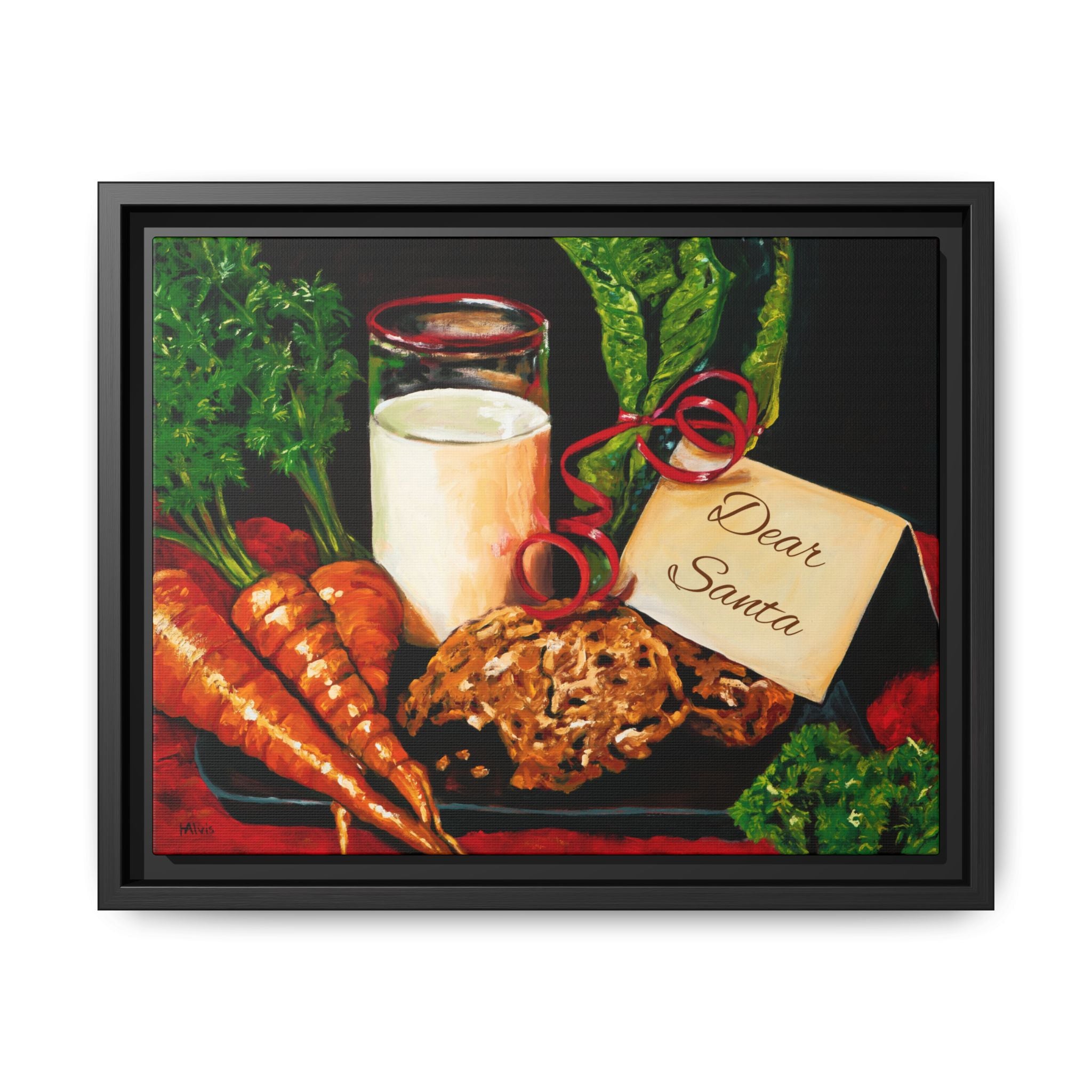 Christmas Milk & Cookies — Framed Canvas