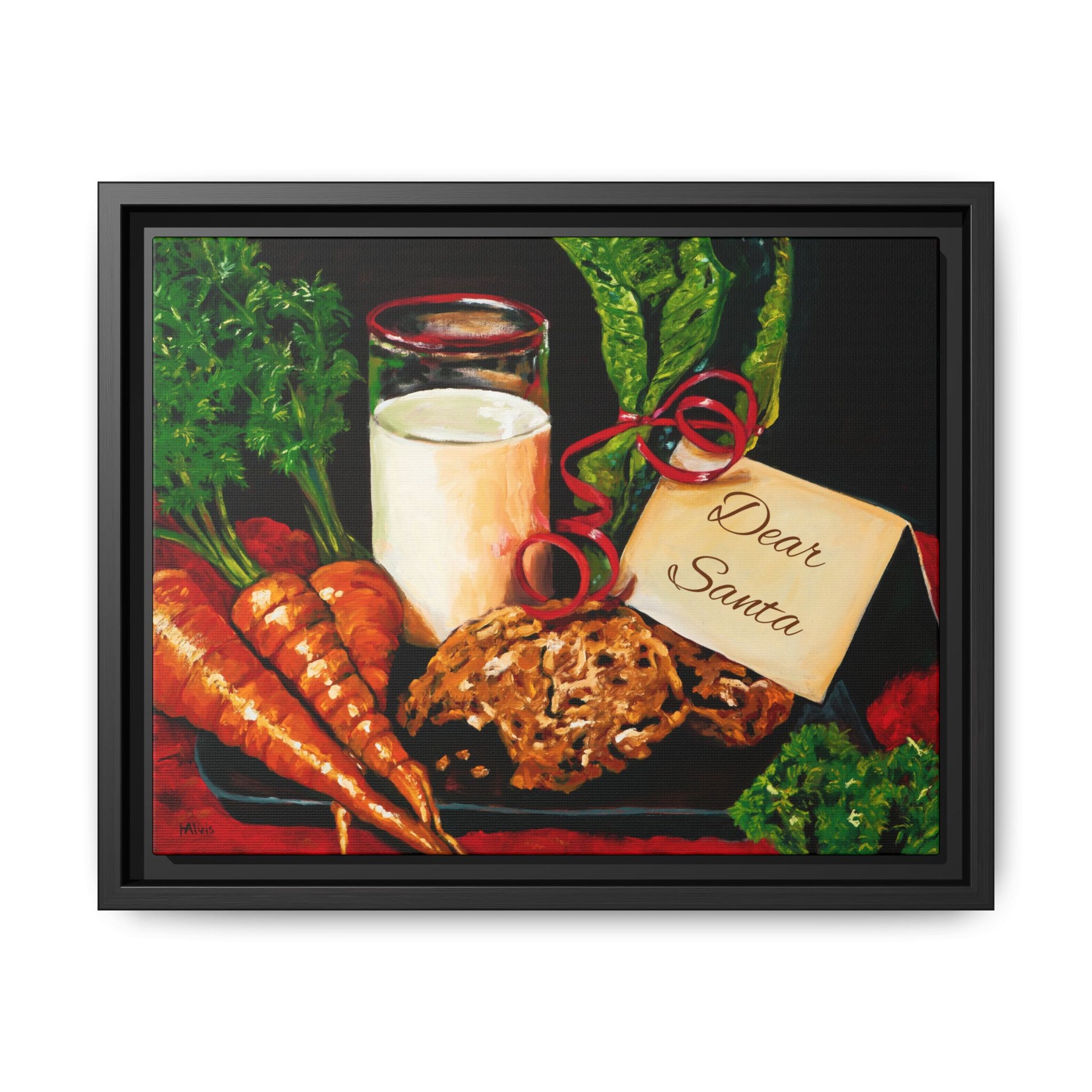 Christmas Milk & Cookies — Framed Canvas