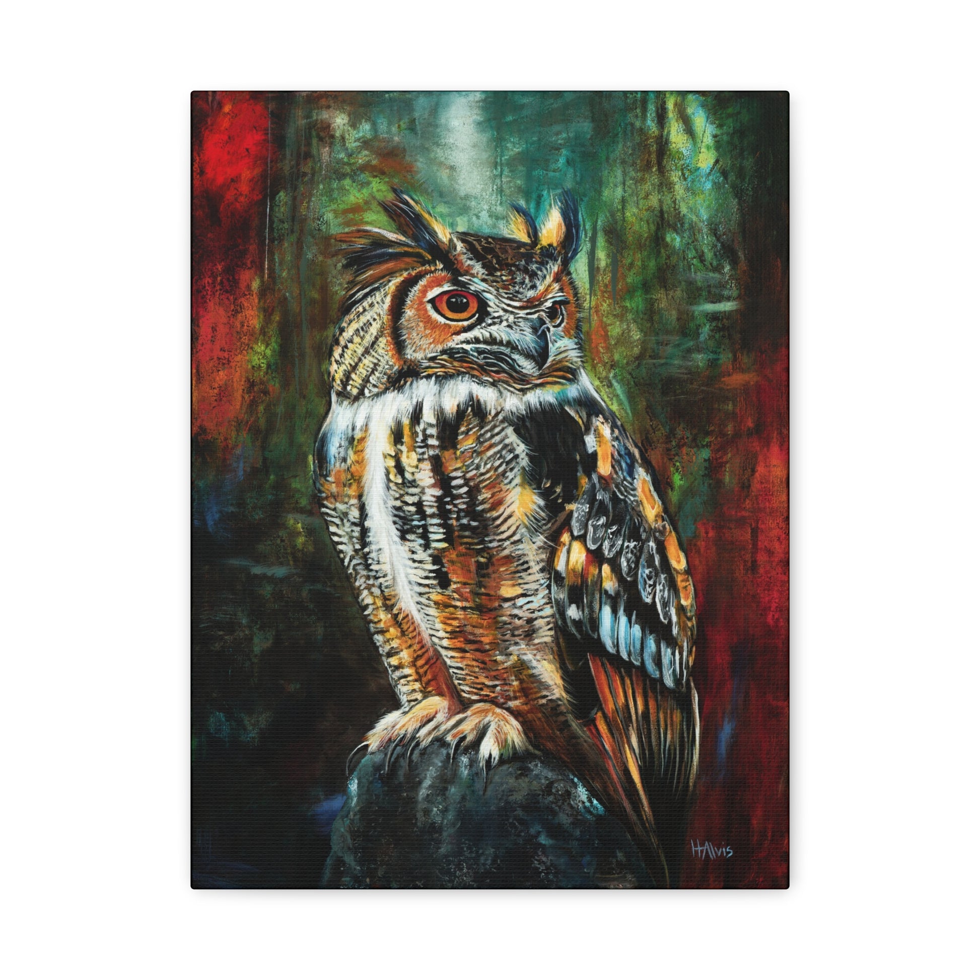 Great Horned Owl - Stretched Canvas