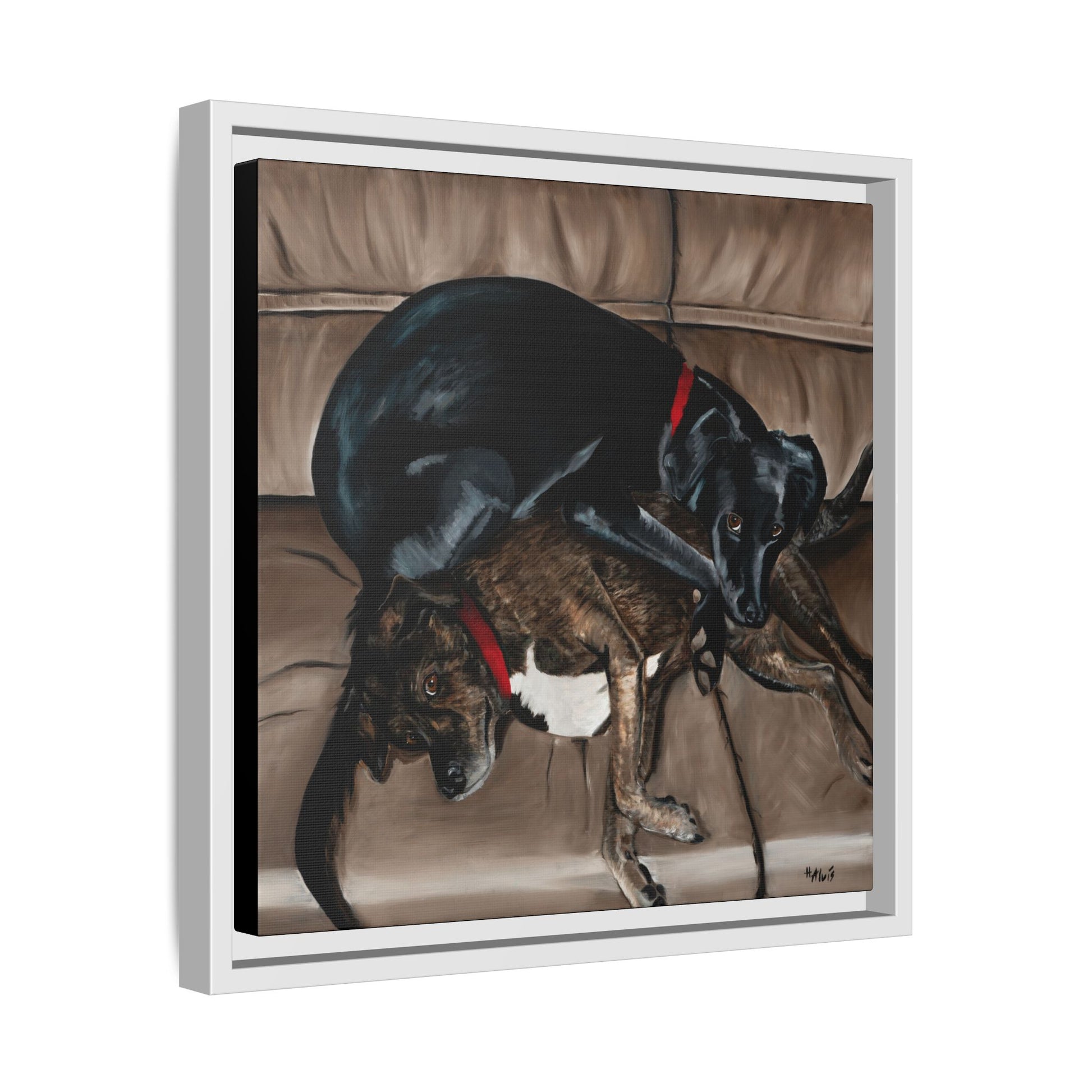 Sleeping Dogs — Framed Canvas