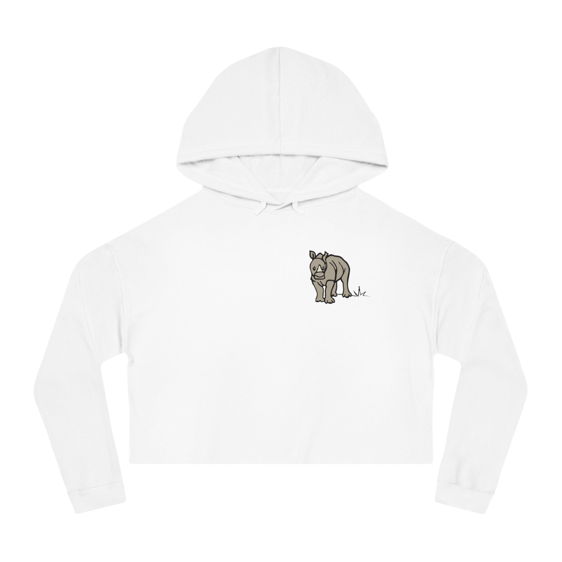 Baby Rhino Cropped Hoodie — Support Rhinos Minimalist Sweatshirt