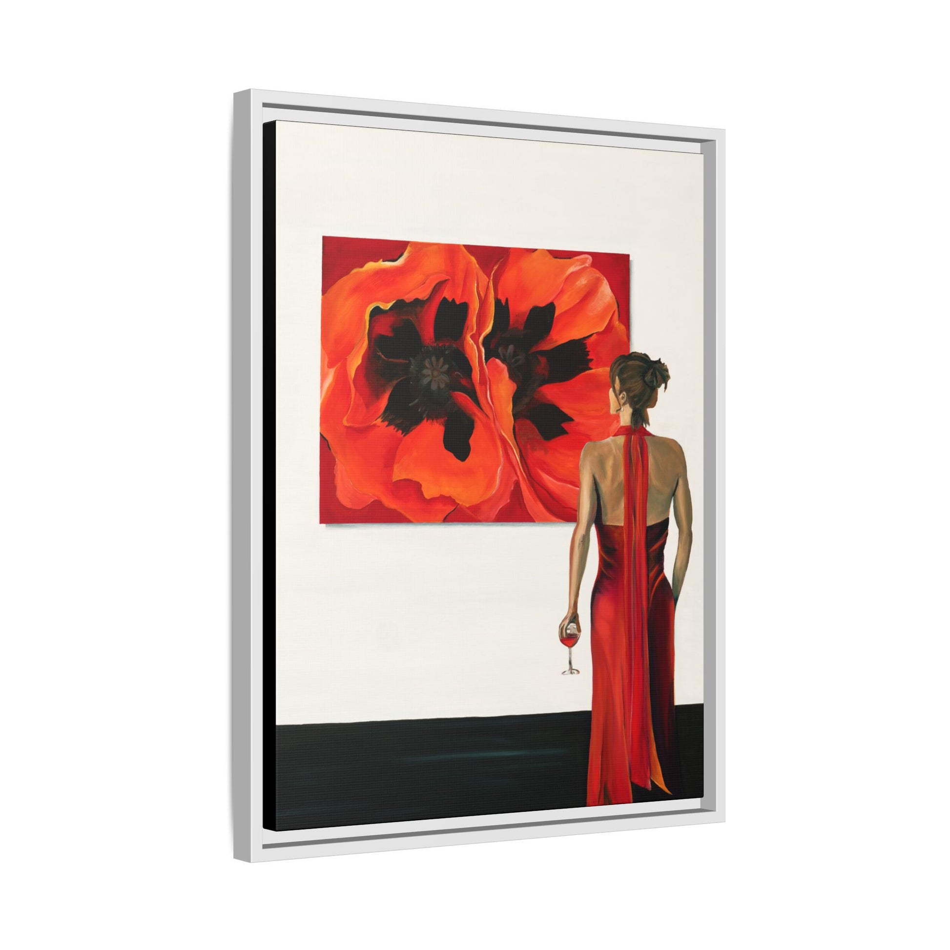 Lady in Red — Framed Canvas