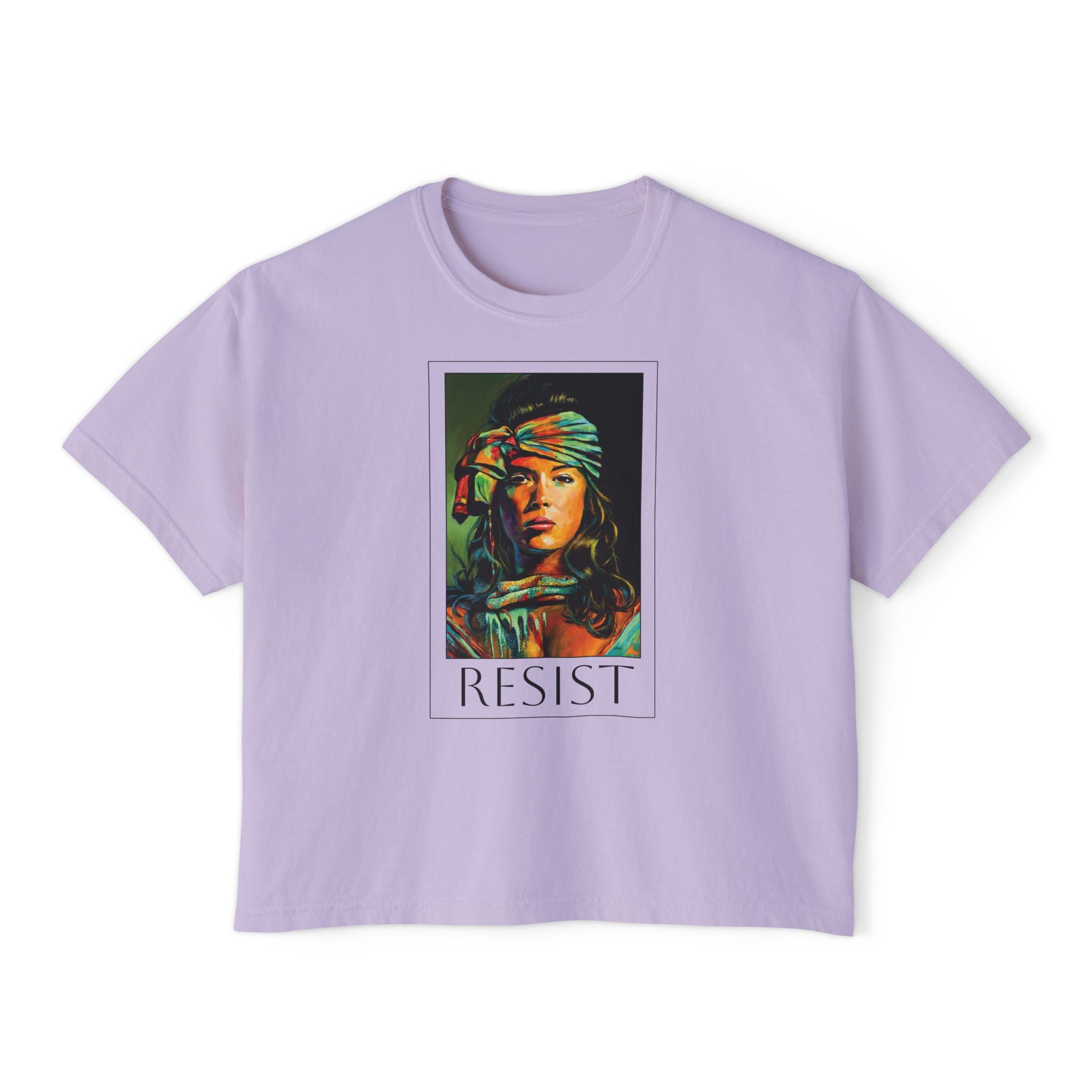 Resist Portrait Boxy Tee – Feminist Statement Graphic Tee