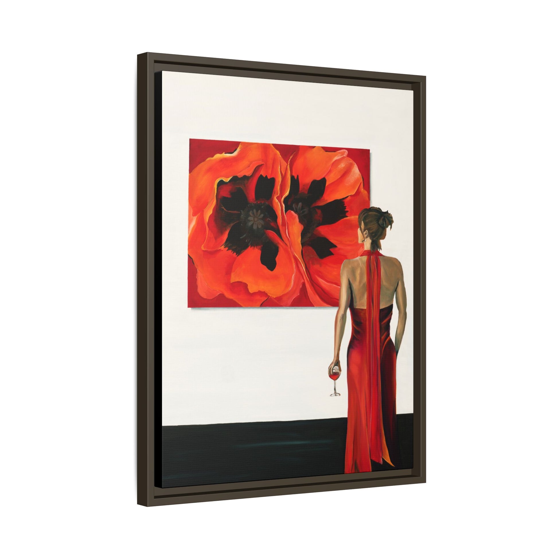 Lady in Red — Framed Canvas