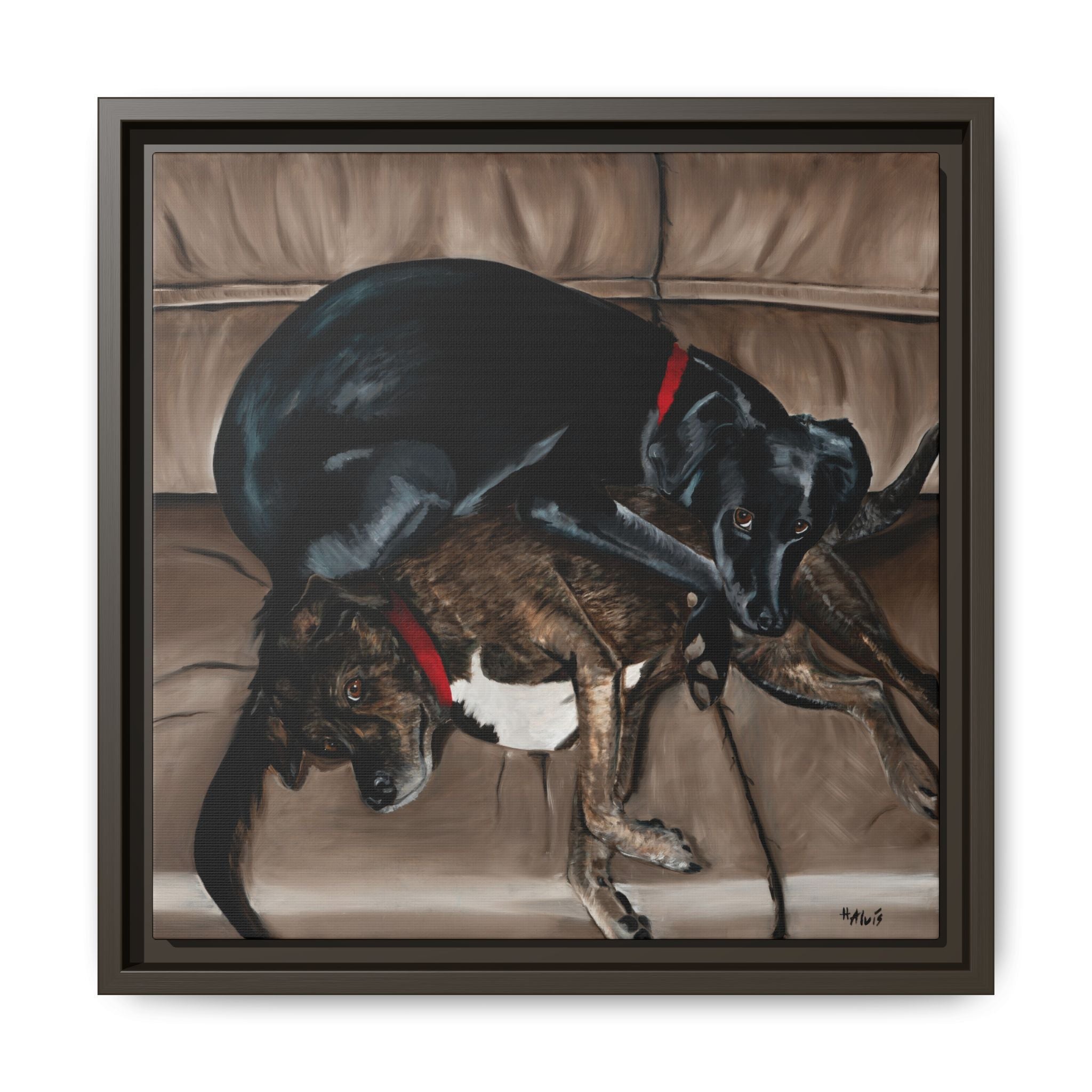Sleeping Dogs — Framed Canvas