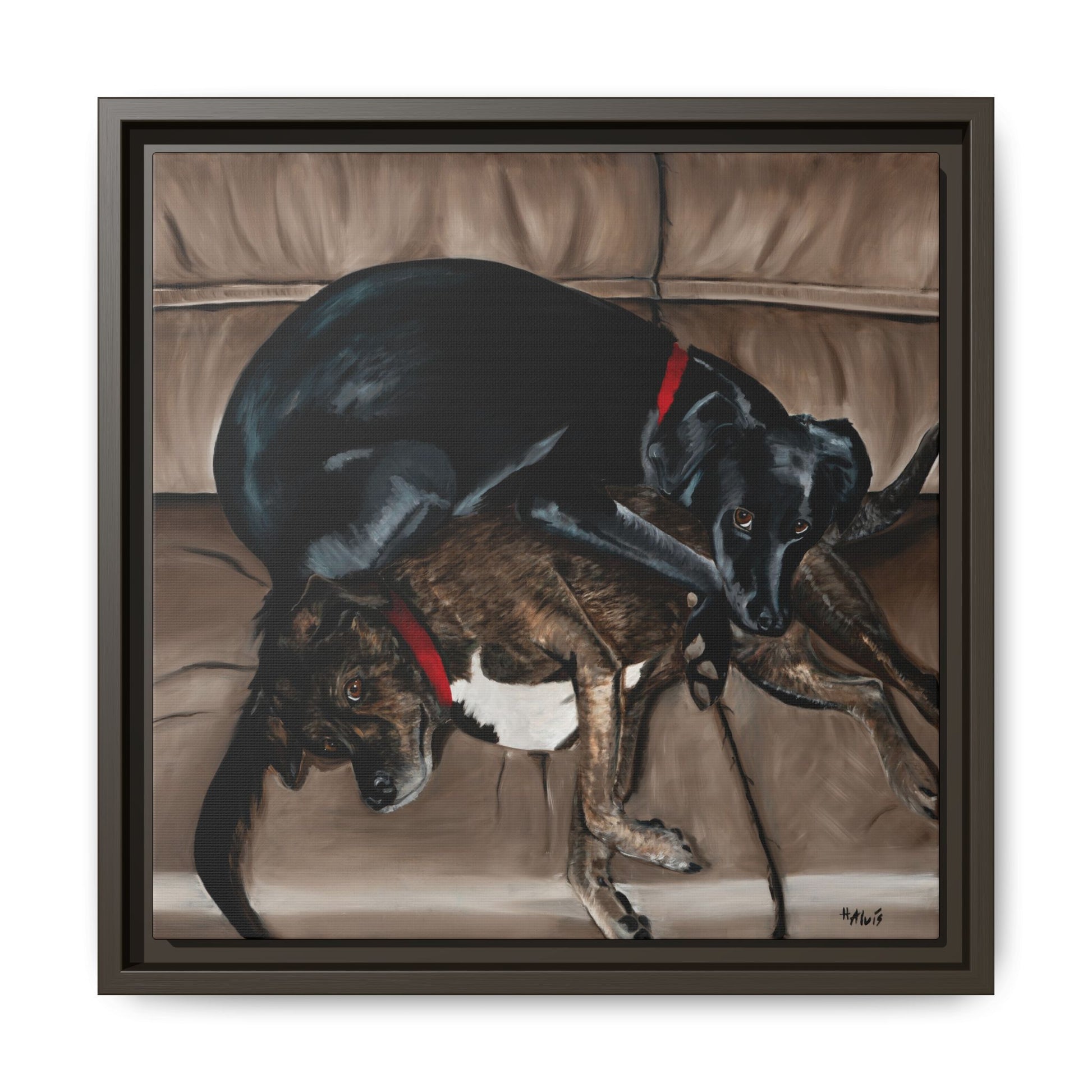 Sleeping Dogs — Framed Canvas
