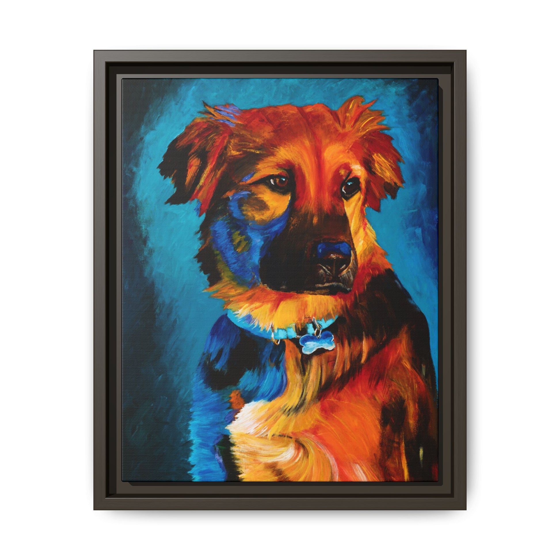 Golden Hour Shepherd — Framed Canvas