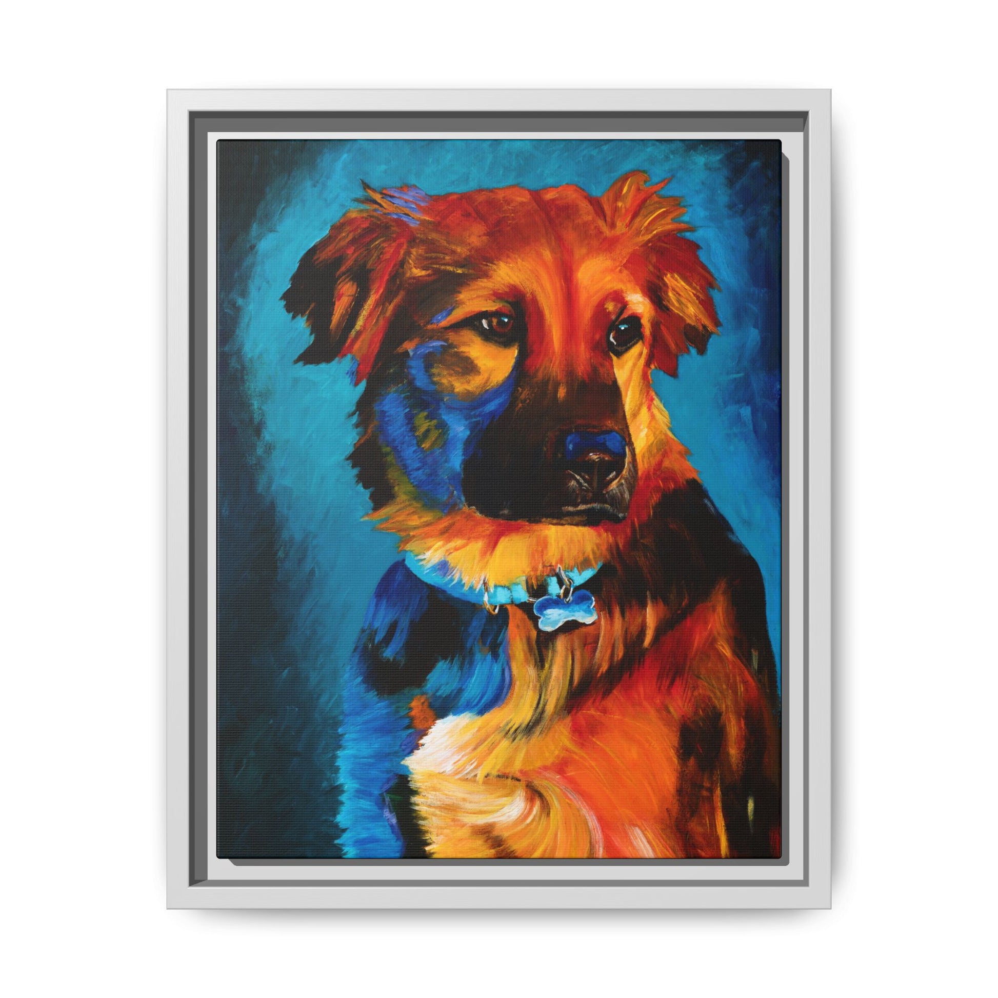 Golden Hour Shepherd — Framed Canvas