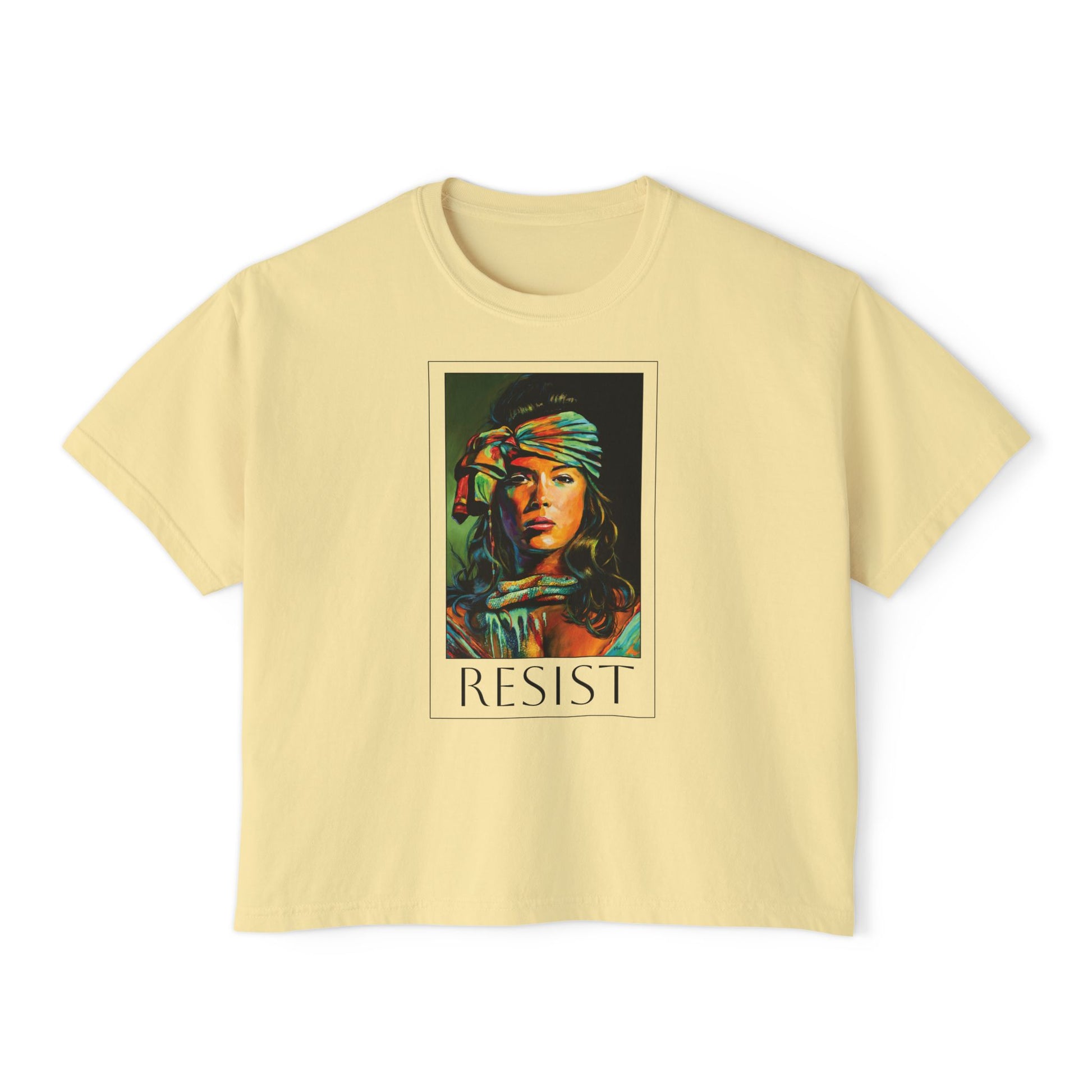 Resist Portrait Boxy Tee – Feminist Statement Graphic Tee