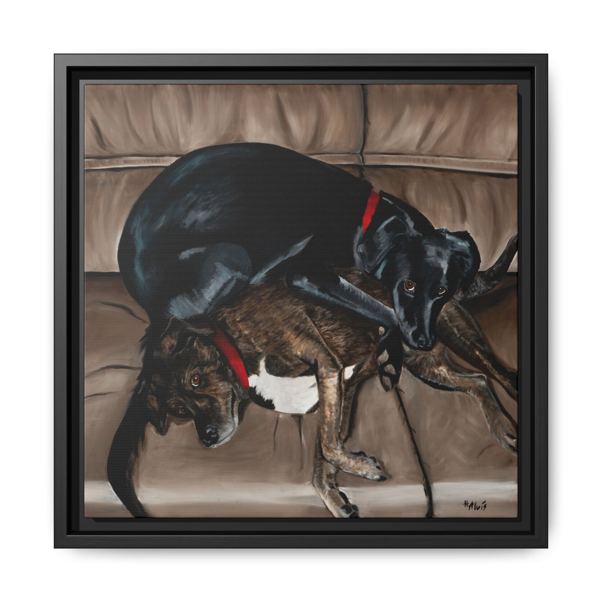 Sleeping Dogs — Framed Canvas