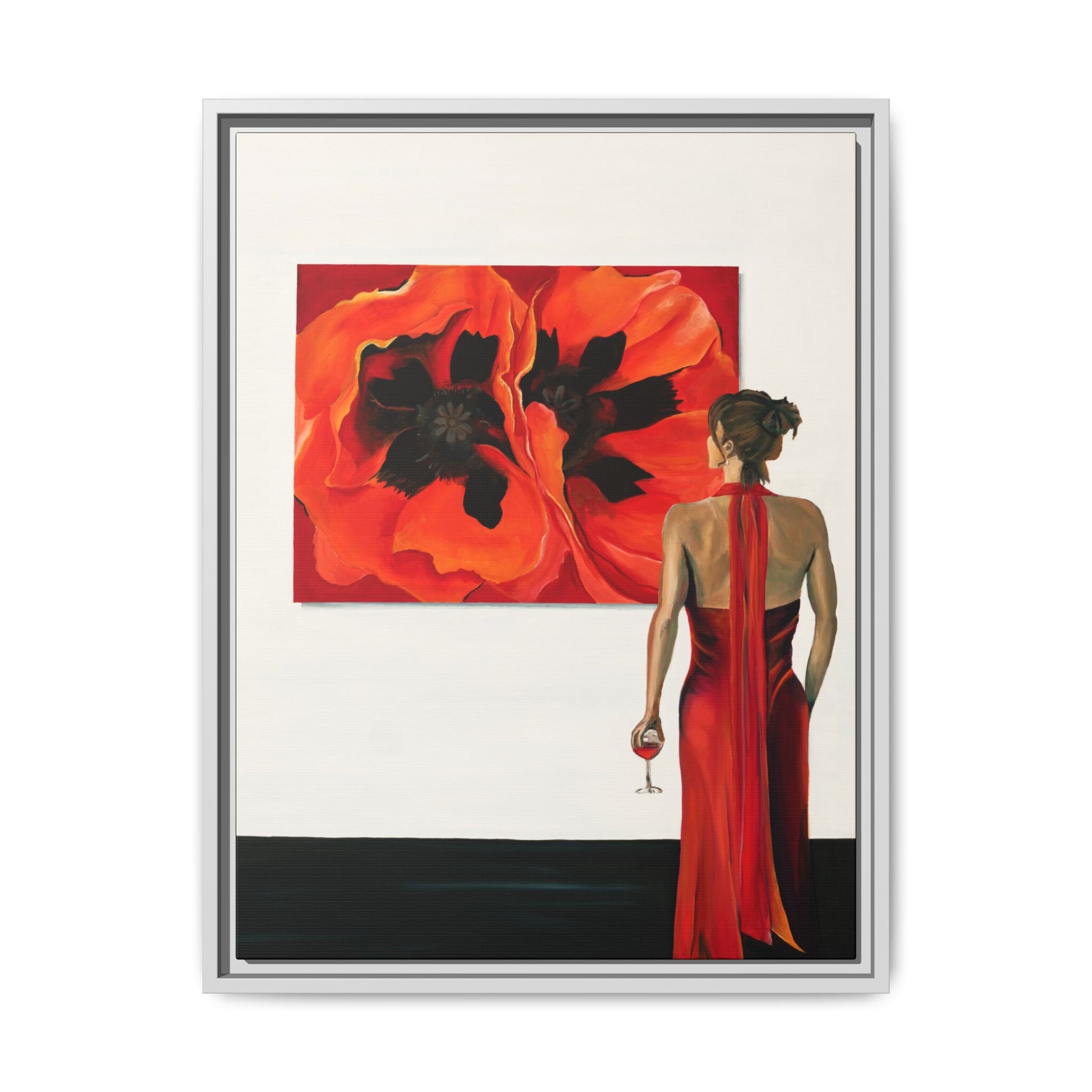 Lady in Red — Framed Canvas