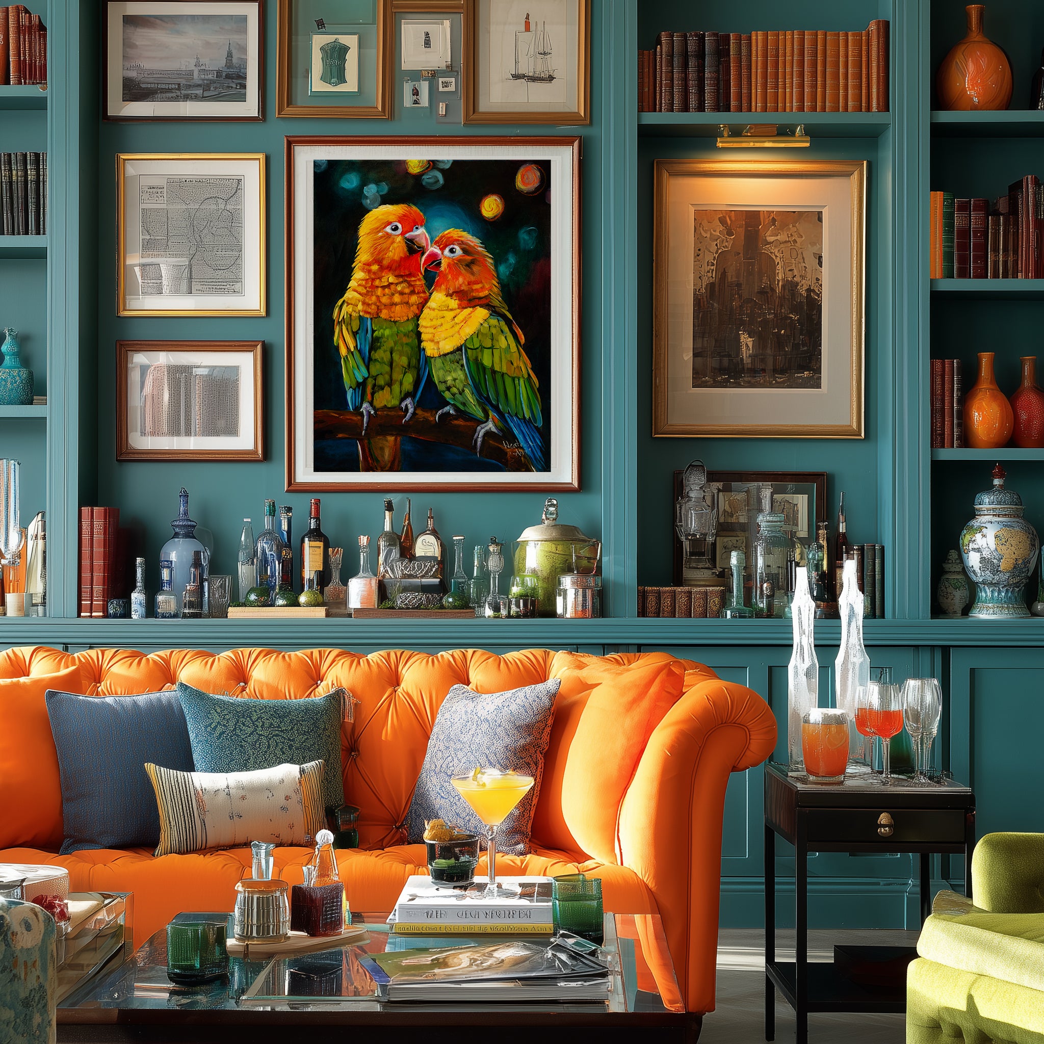Sun Conure Parrots — Stretched Canvas