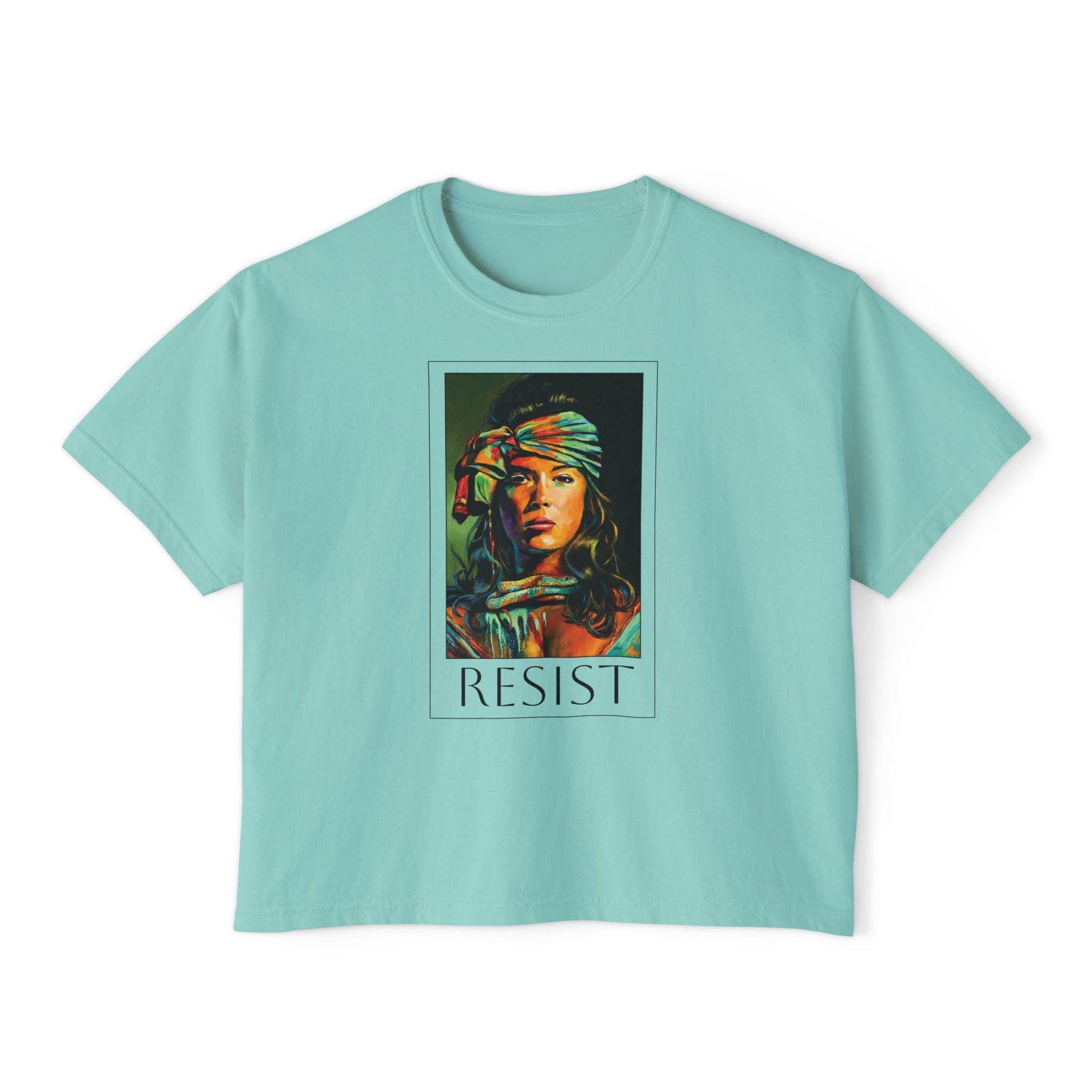 Resist Portrait Boxy Tee – Feminist Statement Graphic Tee