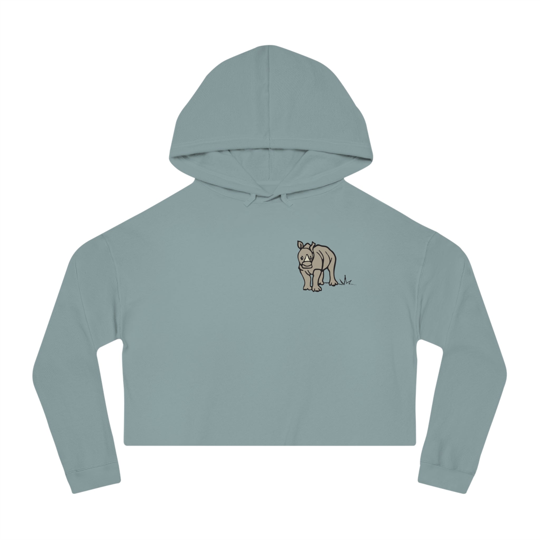 Baby Rhino Cropped Hoodie — Support Rhinos Minimalist Sweatshirt