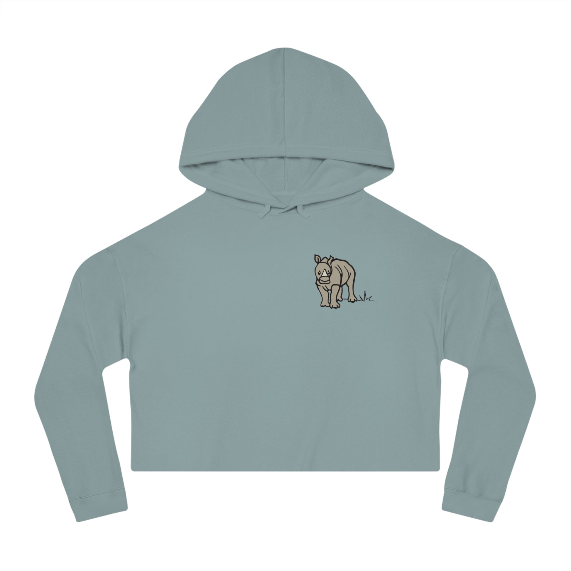 Baby Rhino Cropped Hoodie — Support Rhinos Minimalist Sweatshirt