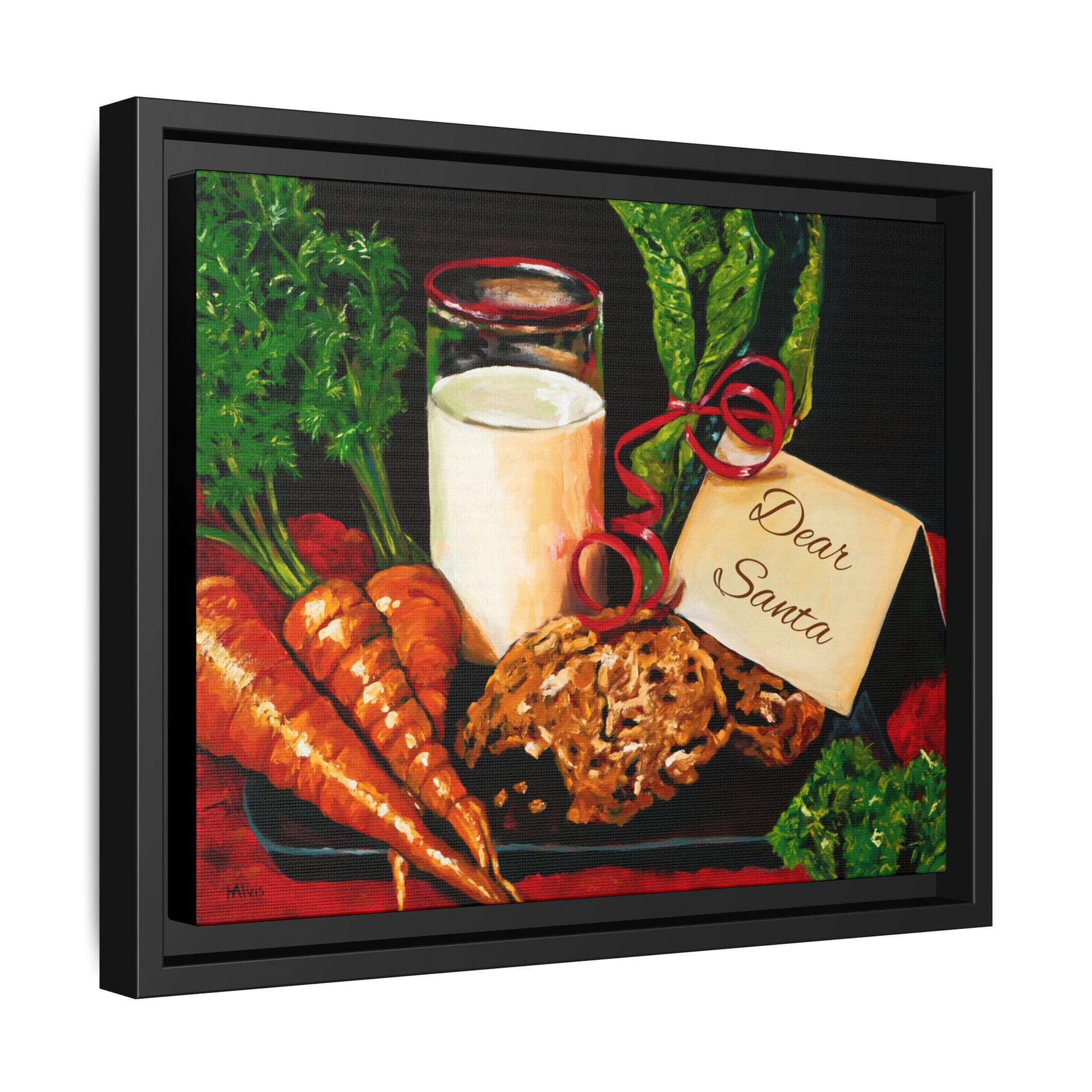 Christmas Milk & Cookies — Framed Canvas