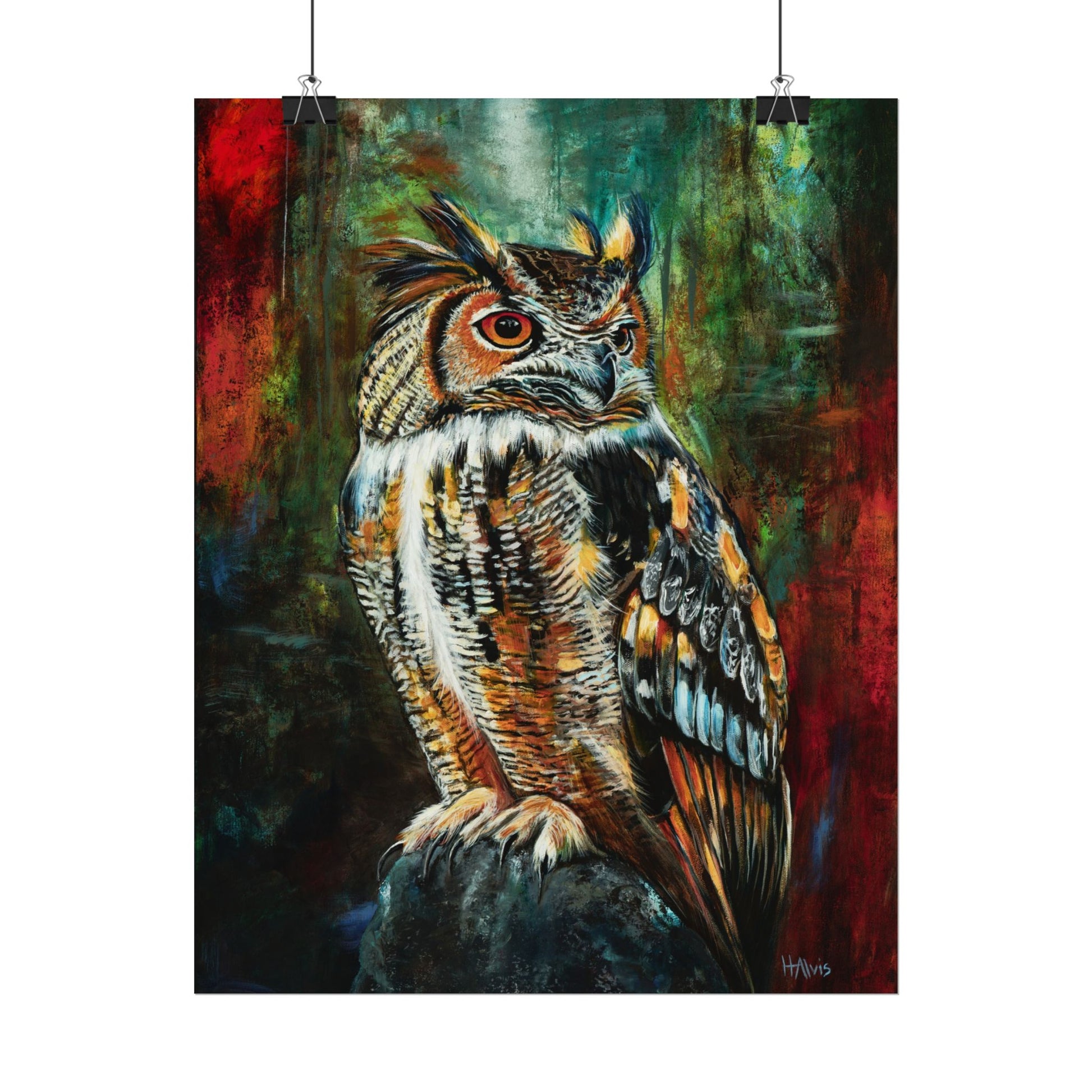 Great Horned Owl - Watercolor Paper