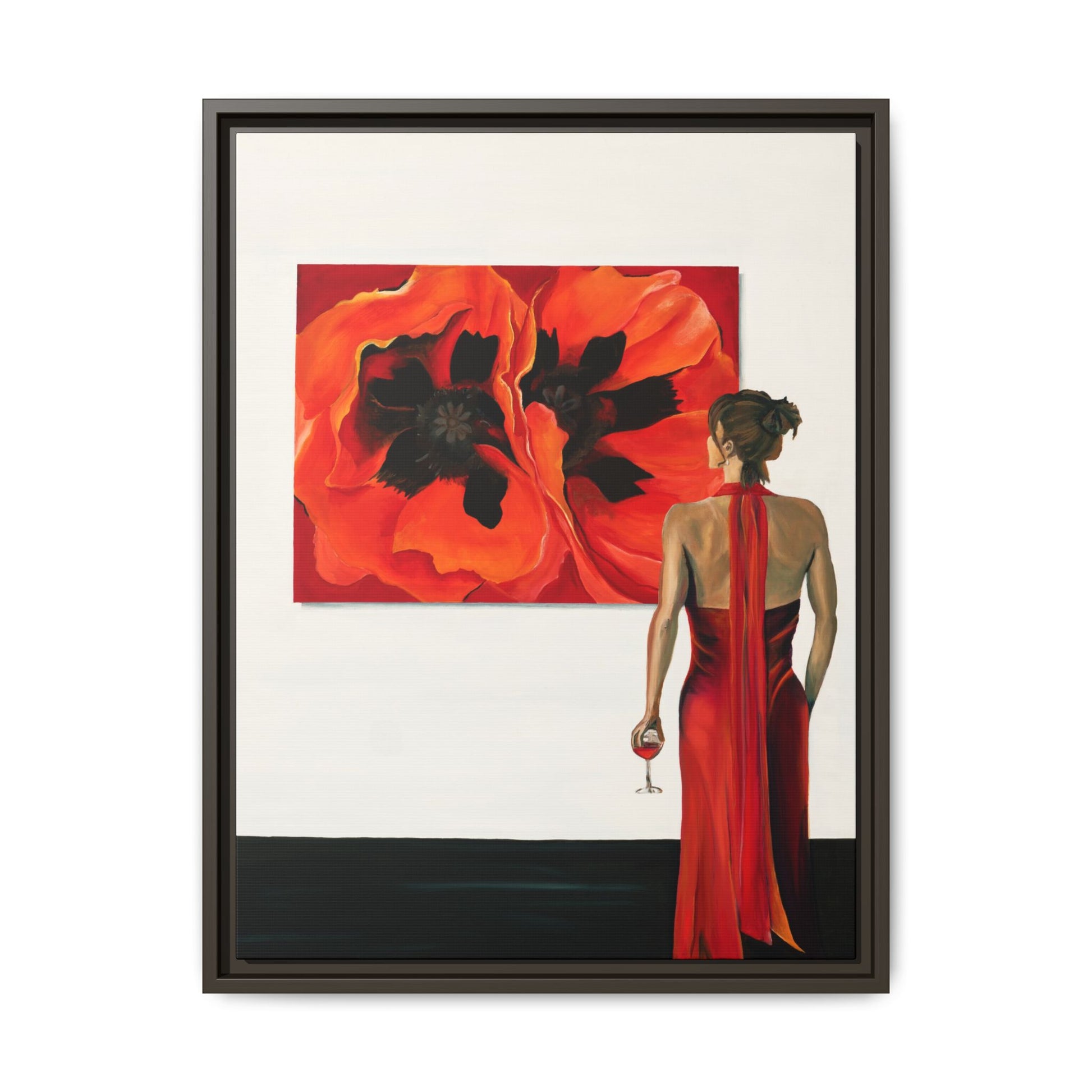 Lady in Red — Framed Canvas