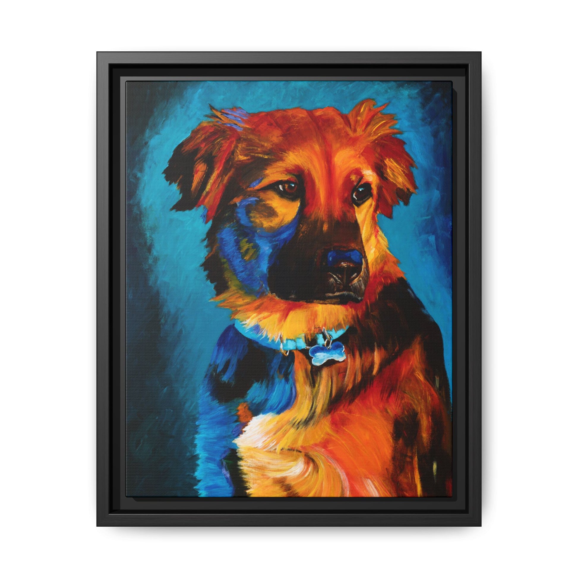 Golden Hour Shepherd — Framed Canvas