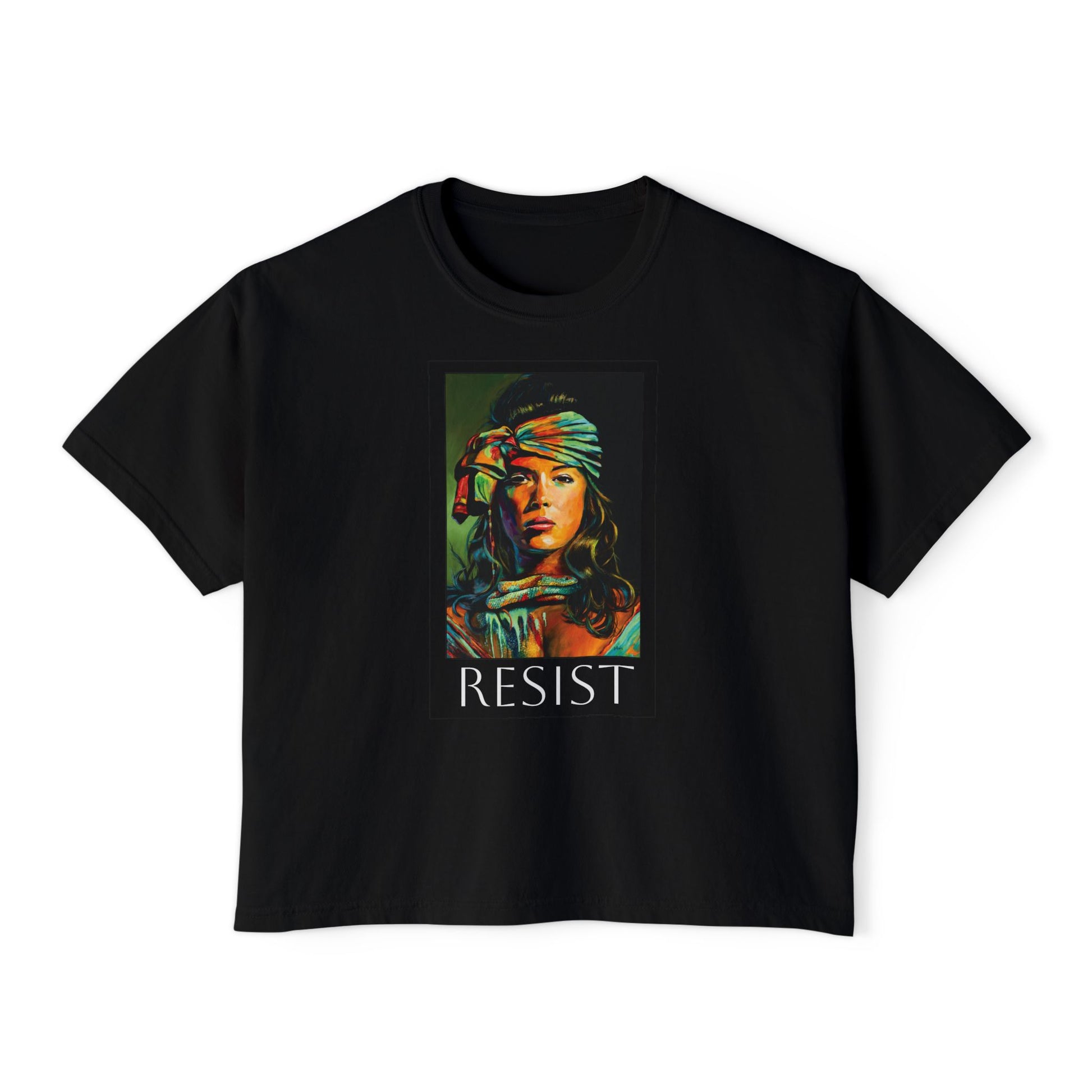 Resist Portrait Boxy Tee – Feminist Statement Graphic Tee