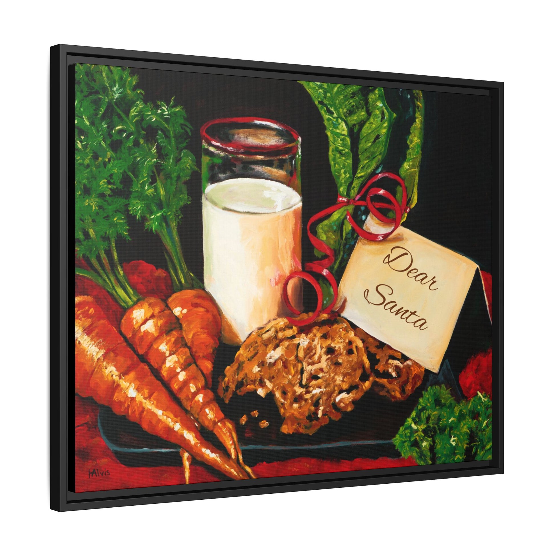 Christmas Milk & Cookies — Framed Canvas