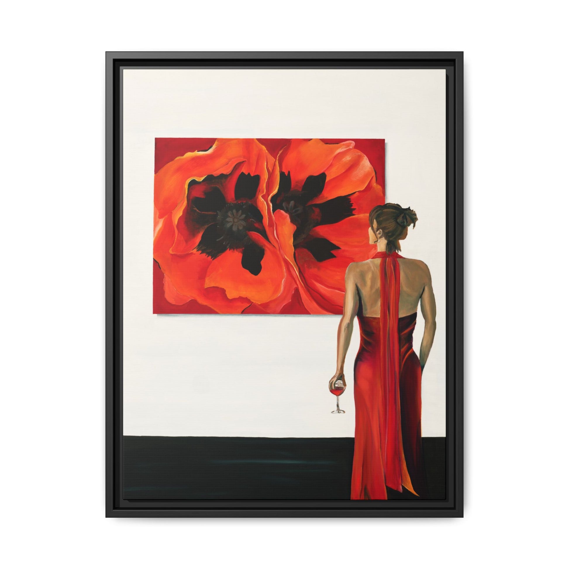 Lady in Red — Framed Canvas
