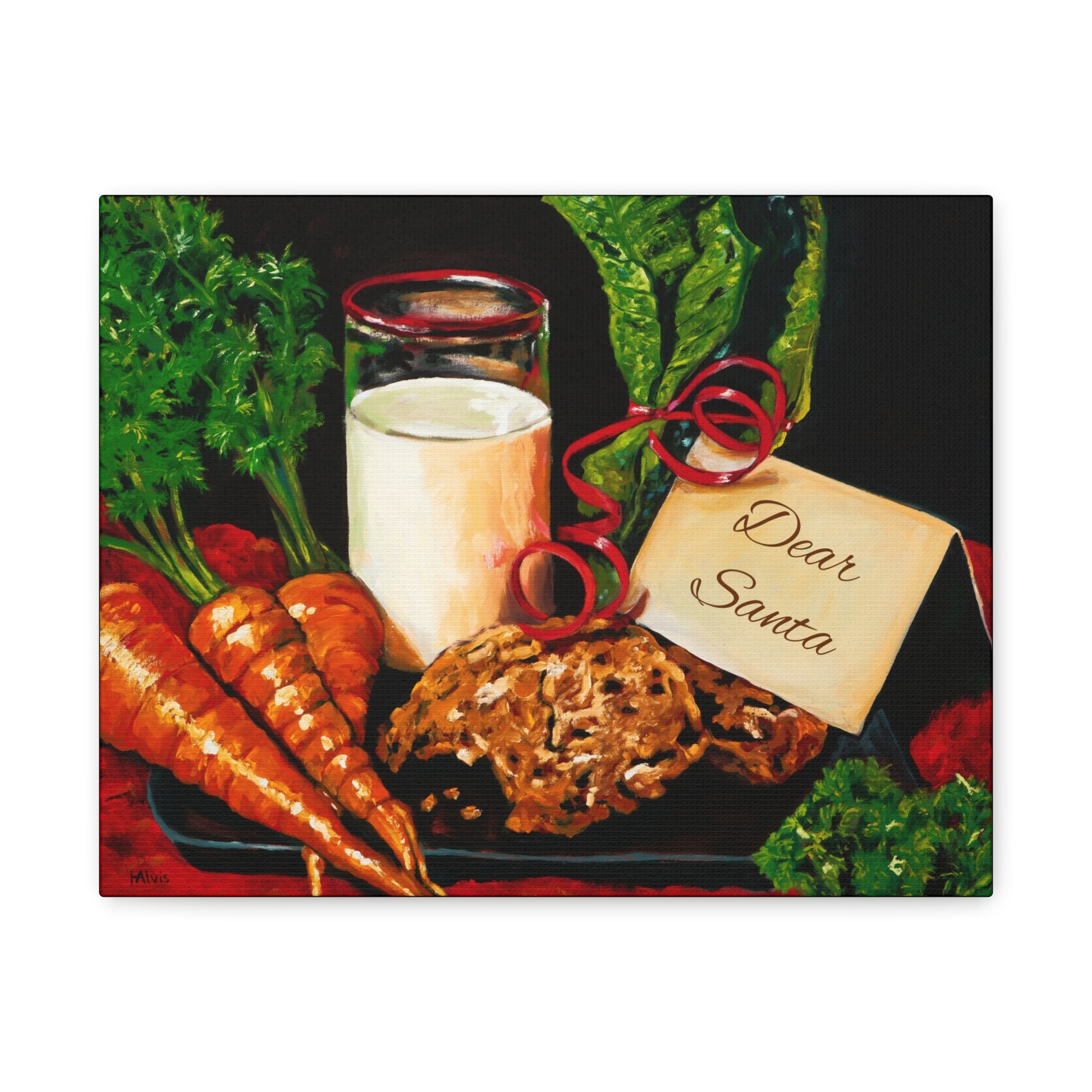 Christmas Milk & Cookies — Stretched Canvas